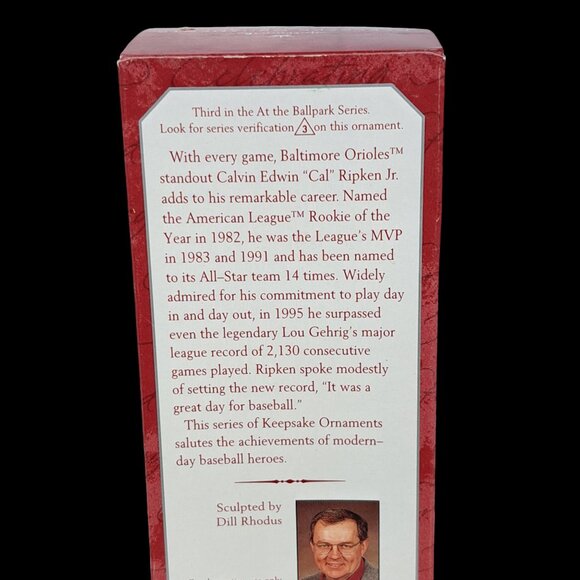 Hallmark 1998 Cal Ripken Jr. Collector Series Baltimore Orioles ornament - Picture 2 of 10